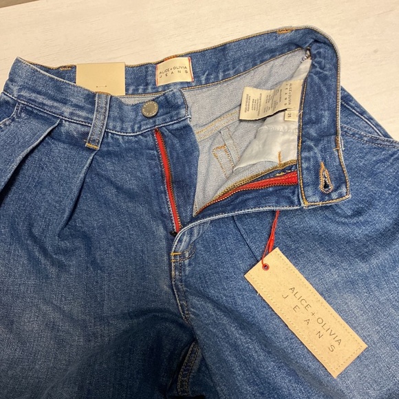 Alice + Olivia Pants Womens Kate Deep Pleat Jeans - Not Yours - Size 25 - Picture 5 of 9